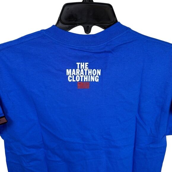 NWT The Marathon Clothing Blue Tee with Yellow Crenshaw Script Size Small - Picture 5 of 7